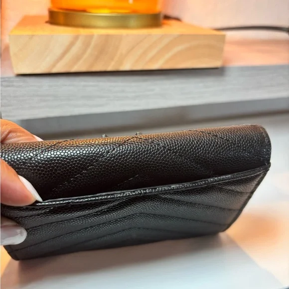YSL Black Textured Wallet - Picture 2 of 7
